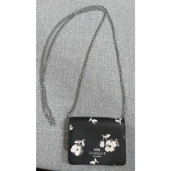 Coach Mini Wallet on a Chain floral print - Picture 1 of 4